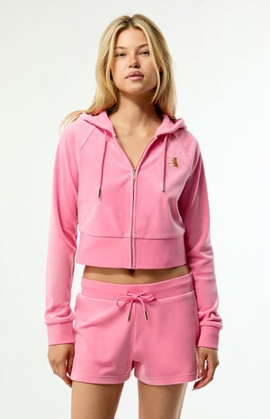 Pink Velour Sweat Shorts image number 2