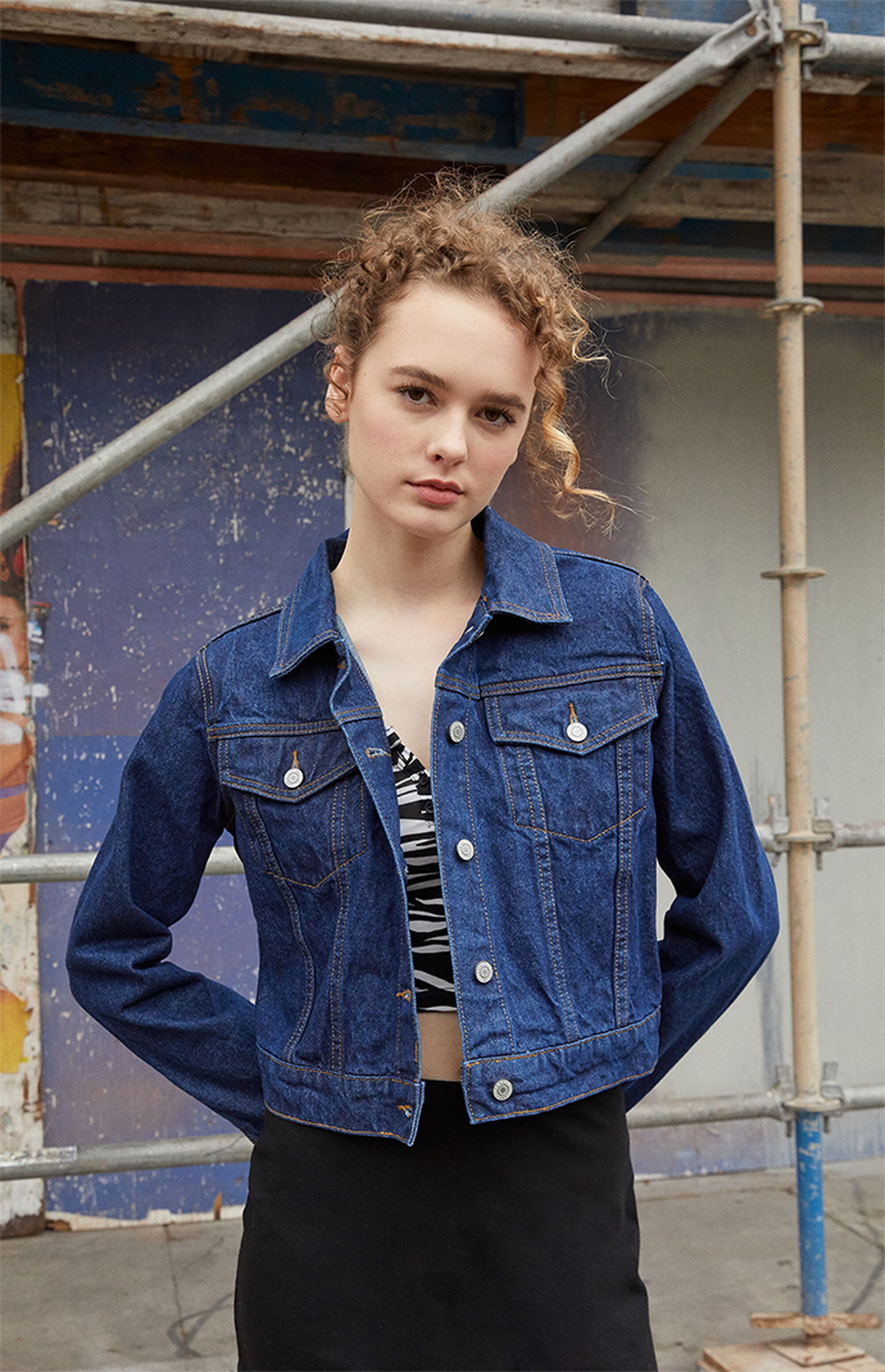 John Galt Medium Indigo Travis Denim Jacket PacSun PacSun