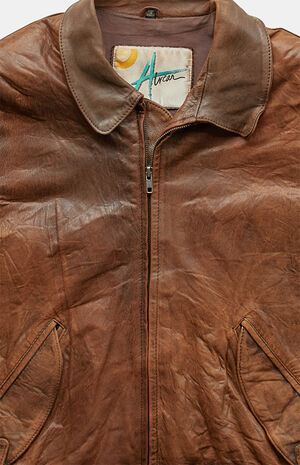 Brown '90s Leather Jacket image number 5