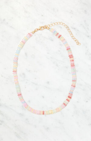Pink Beaded Choker Necklace image number 3