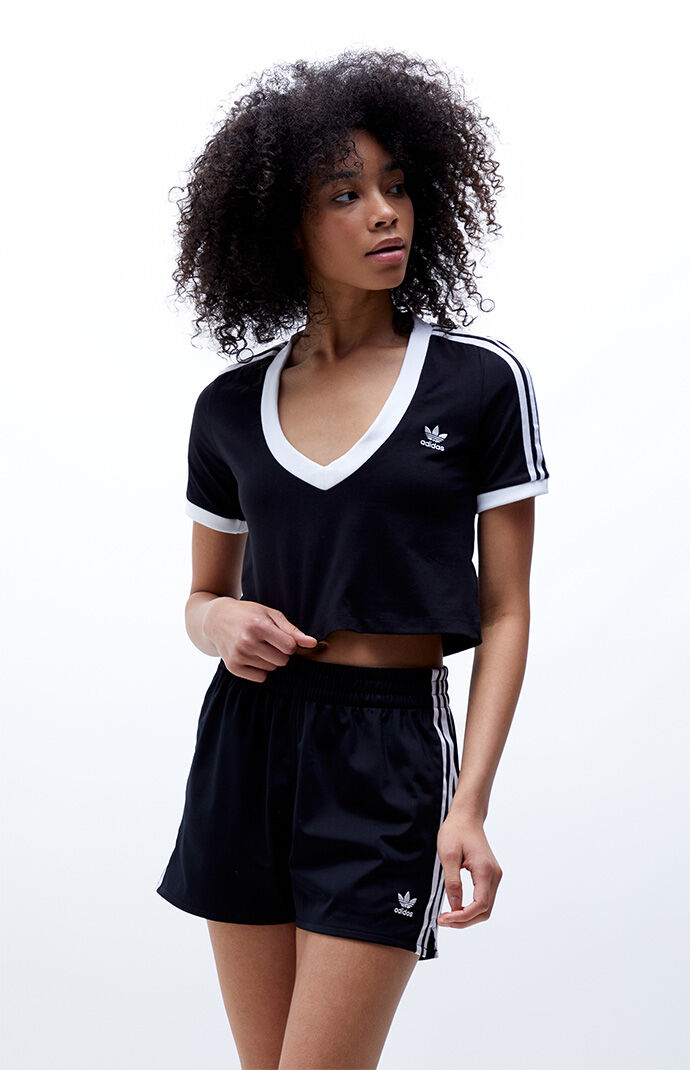 Adidas v shop neck crop top
