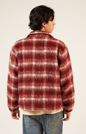 Red Brushed Plaid Jacket image number 3