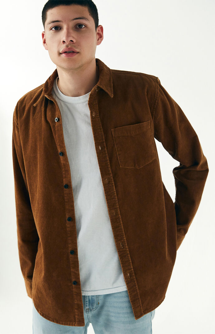 PacSun Zolo Corduroy Long Sleeve Button Up Shirt PacSun