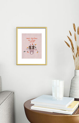 Merry Christmas Metal Framed Art Print Gold 8" x 10" image number 2