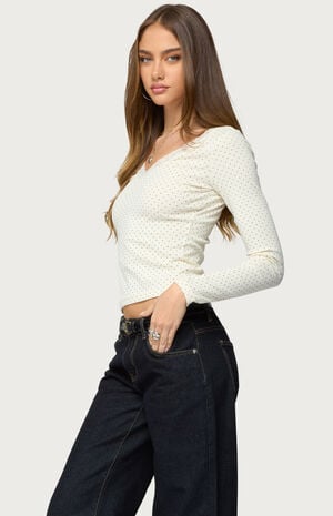 Morah Lacey Polka Dot Top image number 3