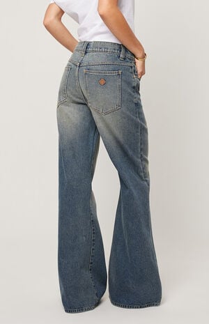 Amalie Dark Indigo Low Rise Flare Baggy Jeans image number 3