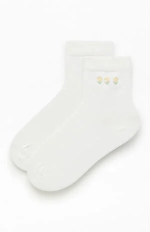 Flower Embroidered Ankle Socks image number 1