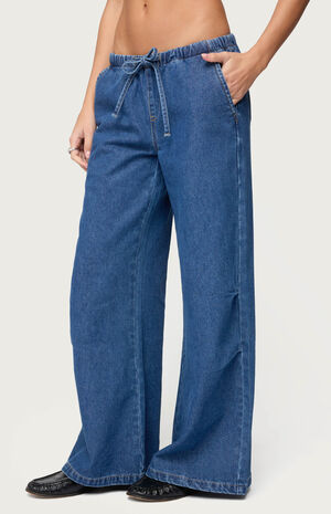 Vicky Tie Waist Low Rise Baggy Jeans image number 2