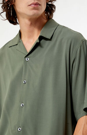 Olive Oversized Camp Shirt image number 2