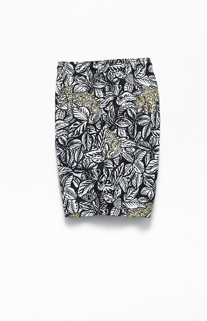 Leaves & Leopard 17" Swim Trunks