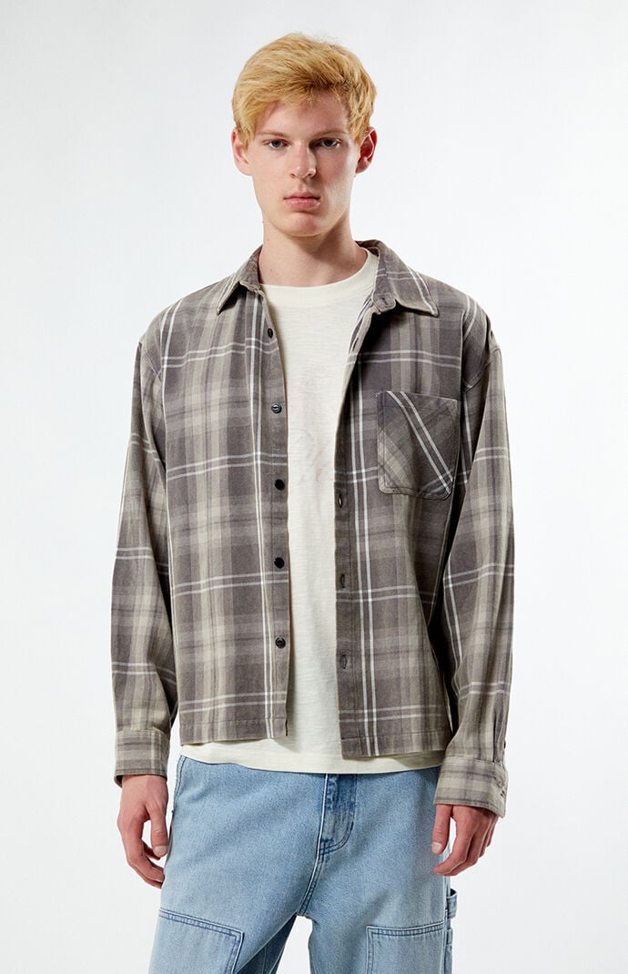 Pacsun Washed Cropped Flannel Shirt | PacSun