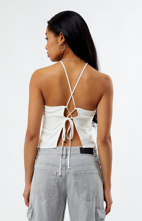 Button-Front Tie Cami Top