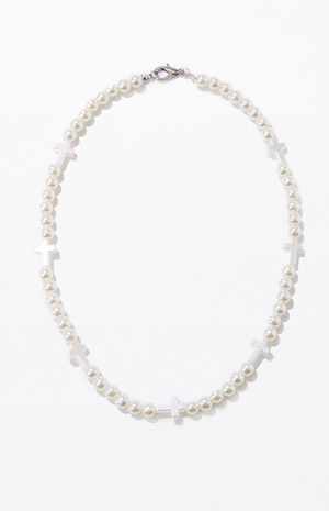 Pearl Cross Necklace image number 1