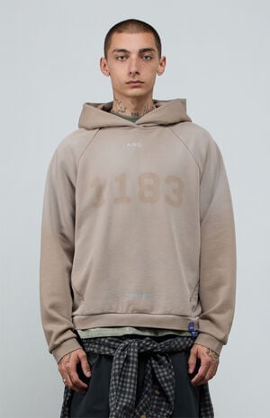 1183 Khaki Vintage Wash&nbsp;Heavyweight Raglan Oversized Fleece Hoodie image number 2