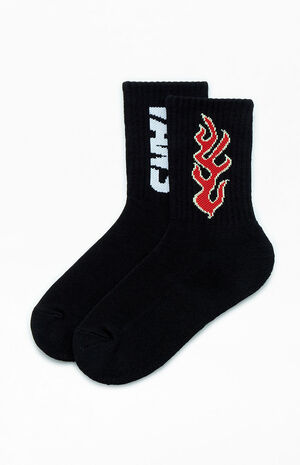 Kids Up In Flames Crew Socks image number 1