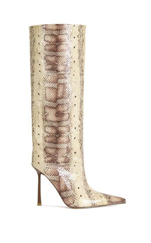 Women's Madeye Nude Snake Stiletto Boots image number 1