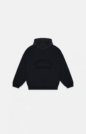 Essentials Jet Black Nylon Fleece Hoodie image number 6