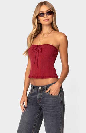 Lacey Knit Tube Top image number 3
