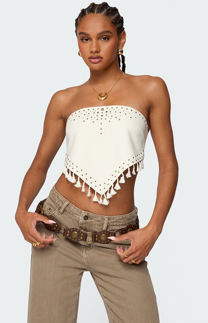 Edikted Stud and Tassel Handkerchief Top
