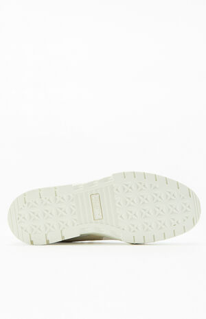 Women's White & Green Mayze Leather Sneakers image number 4