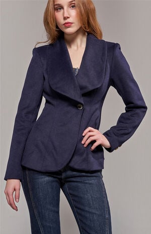 Liliane Navy Faux Fur Blazer image number 3
