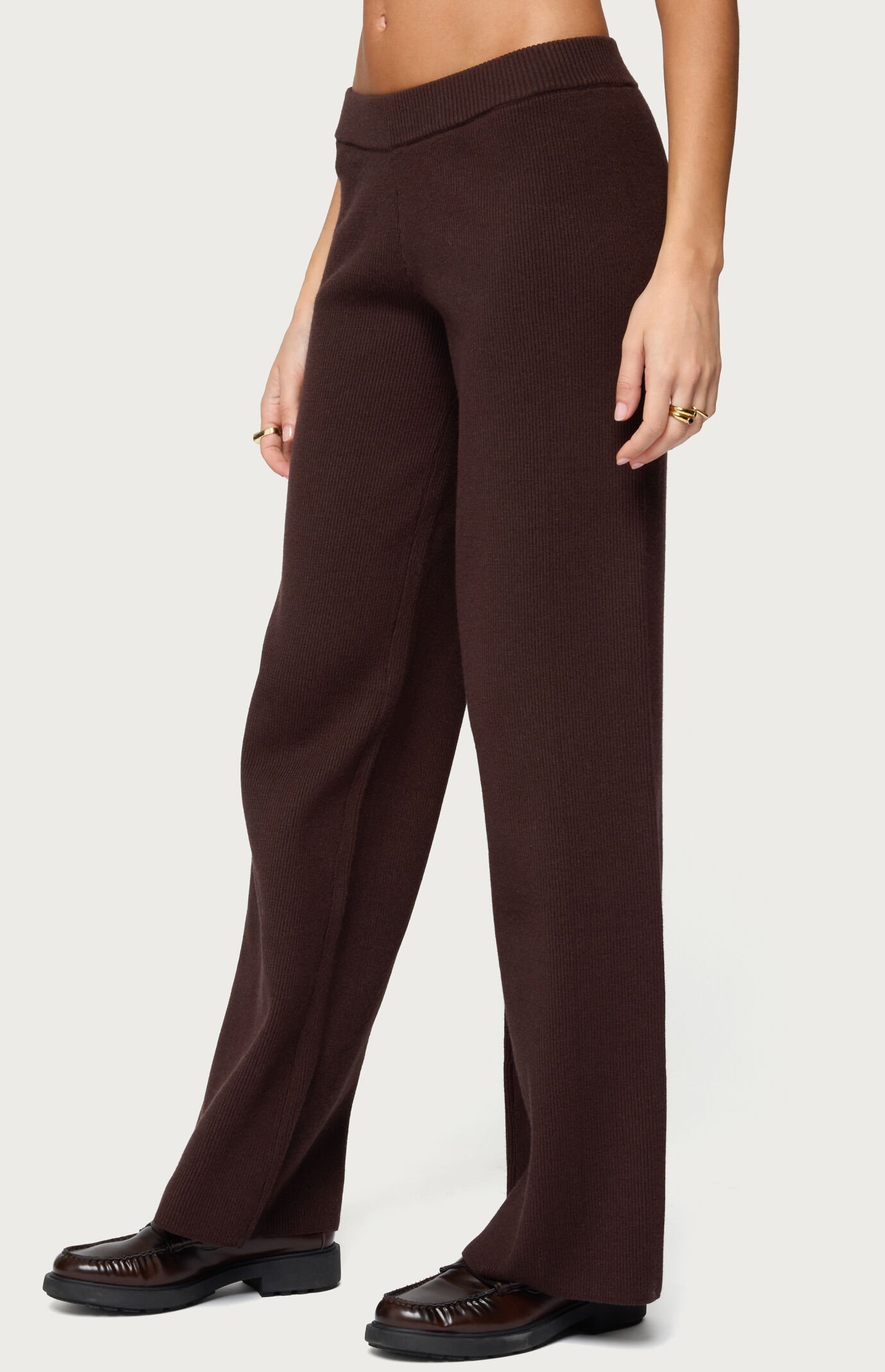 Edikted Lorie Wide Leg Knit Pants