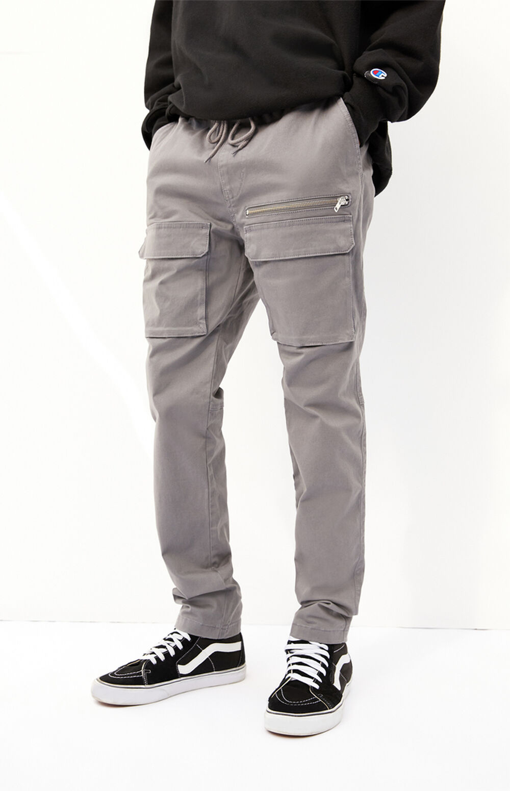 PacSun Utility Gray Front Pocket Slim Cargo Pants PacSun