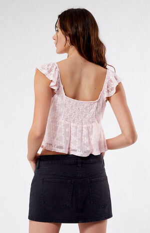 Keyhole Lace Babydoll Top image number 4