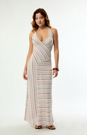 Hazel Striped Wrap Midi Dress image number 2