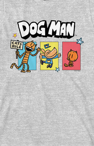 Kids Dog Man Petey the Cat & Lil Petey Heather Grey T-Shirt image number 2