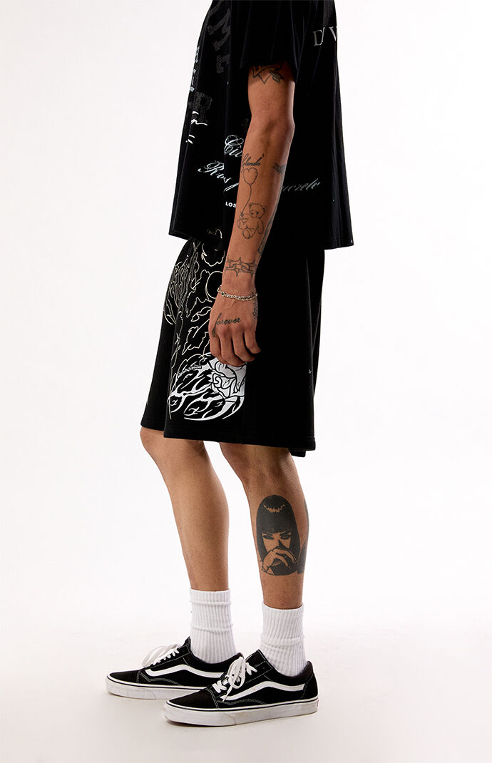 Civil Black Thorn Of The Stem Sweat Shorts | Pacsun