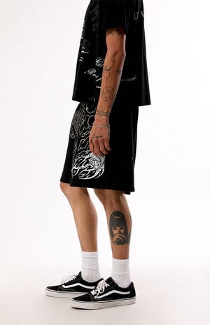 Black Thorn Of The Stem Sweat Shorts image number 3