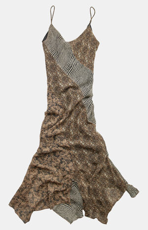 2000s Zebra Midi V-Neck Dress image number 1