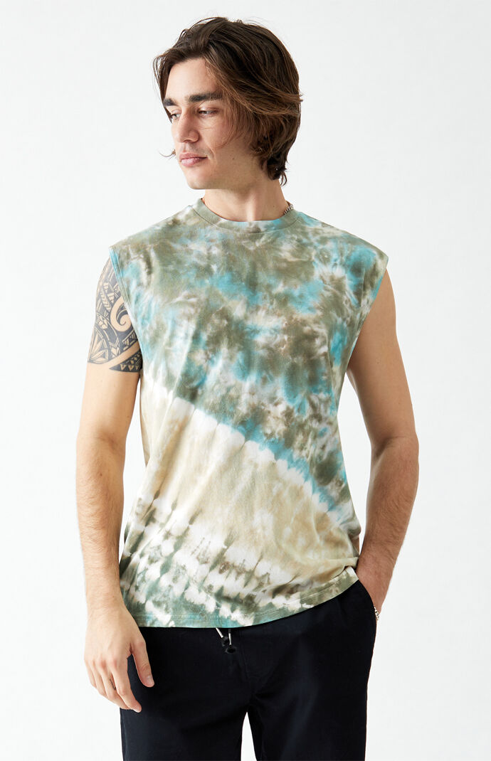 Spiral Tie-Dyed Muscle Tank Top