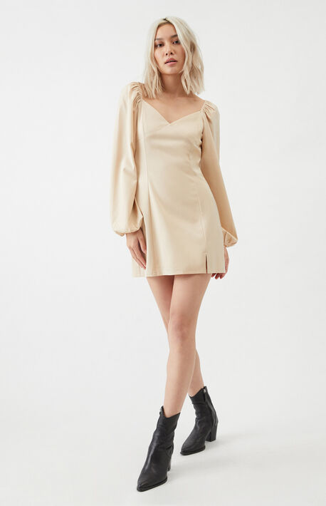 Bustier Slit Satin Mini Dress