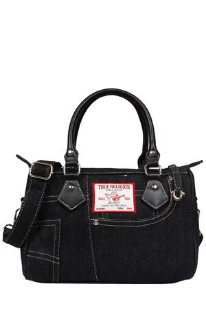Black Denim Heritage Satchel Bag image number 1