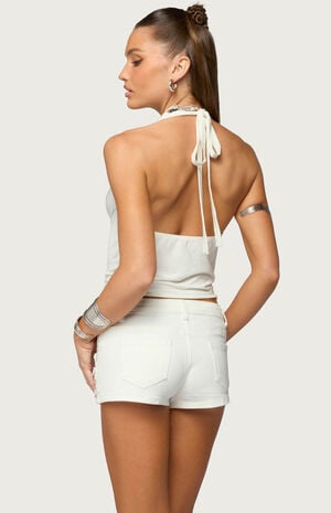 Audrie Studded Cowl Neck Halter Top image number 3