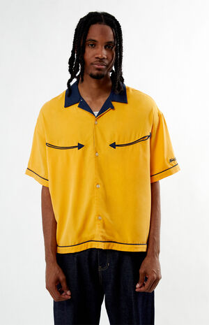 Sunset Yellow Woven Camp Shirt image number 1