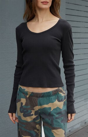 Black Josephine Long Sleeve Top image number 2