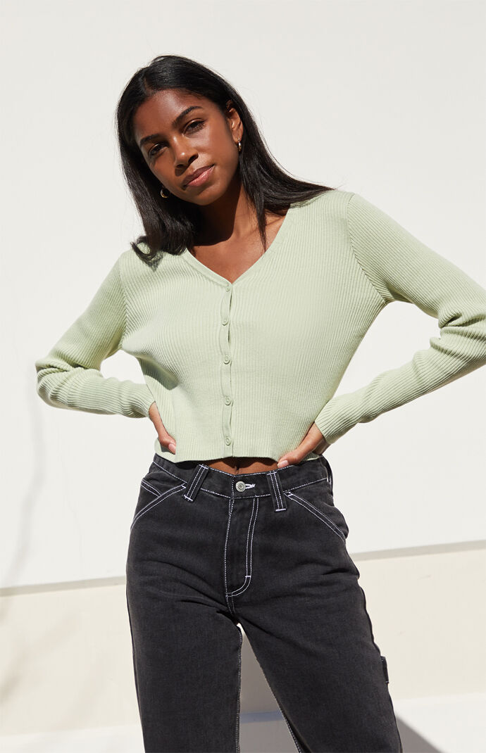 Pale hotsell green cardigan