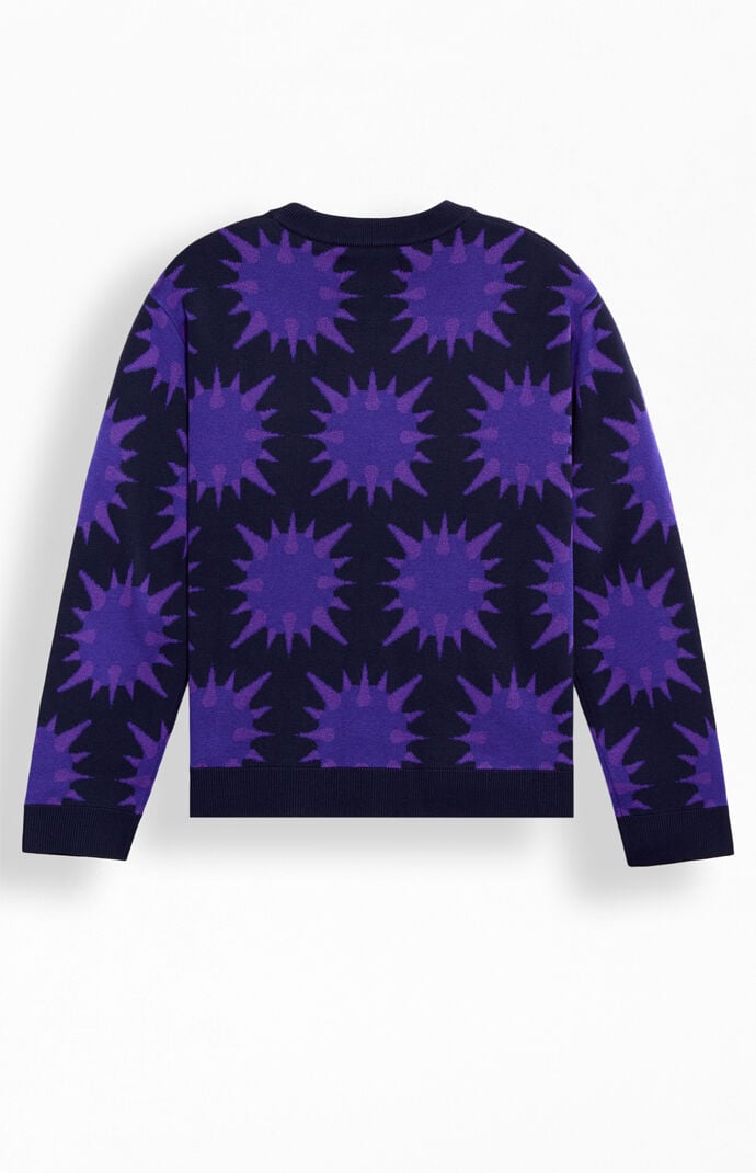 Awake NY Blue Spike Crew Neck Sweater