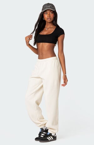Square Neck Ribbed Crop Top image number 2