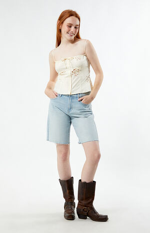 Ruched Cup Button Tank Top image number 4