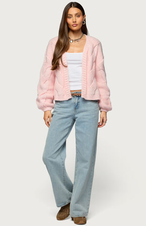 Braiden Chunky Cable Knit Cardigan image number 4