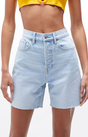 Eco Light Blue Denim Dad Shorts image number 2