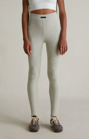 Women's Heather Stone High Power Ribbed Knit Leggings image number 3