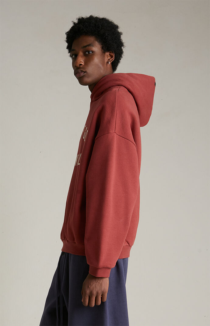 Fear of God ESSENTIALS Crimson Fleece Hoodie | Pacsun