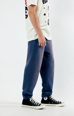 Navy Acid Wash Jogger Sweatpants image number 3