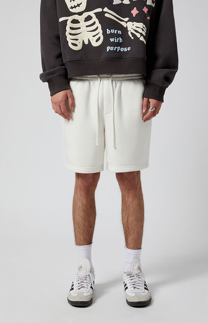 PacSun Fleece Cream Sweat Shorts | PacSun