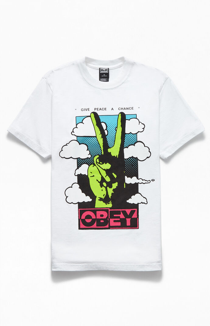 Obey Give Peace A Chance T Shirt Pacsun